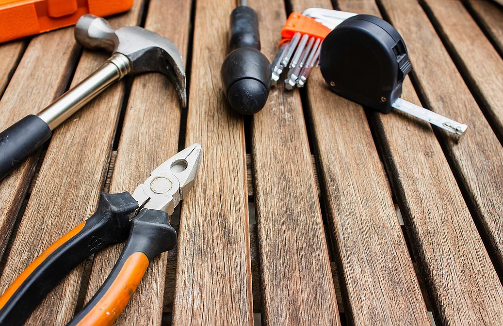 a group of tools on a table